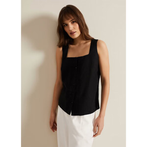 Phase Eight Ashley Linen Button Shell Top